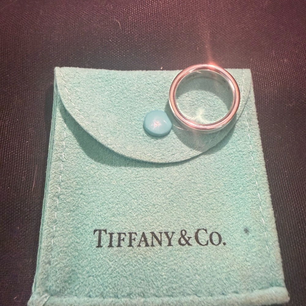 Authentic Unisex Tiffany & Co. Silver Band Size 6 1/2  1837 logo send offer! - Picture 5 of 5